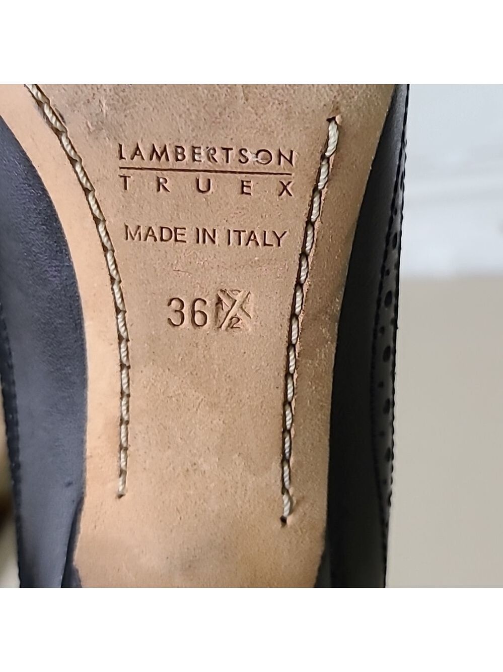 3.5 Inch Lambertson Truex Heels Made in Italy  36.5 EU Leather - Picture 7 of 10